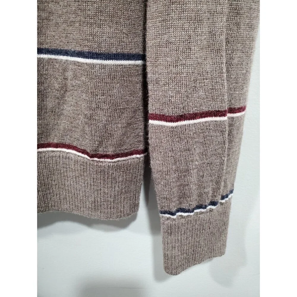 Banana Republic Mens Brown 100% Merino Wool Sweater Crew Neck Striped Sz L
